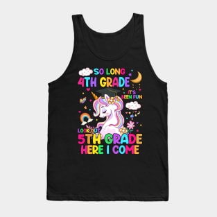 So Long 4th Grade Graduation Class 2024 Unicorn Girls Tank Top